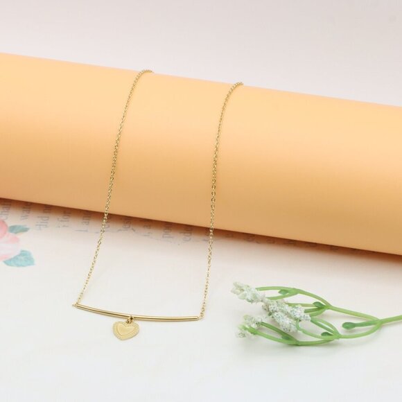 Yellow Gold Heart Pendant Necklace with Adjustable Chain, XPNL0358 - Picture 10 of 13